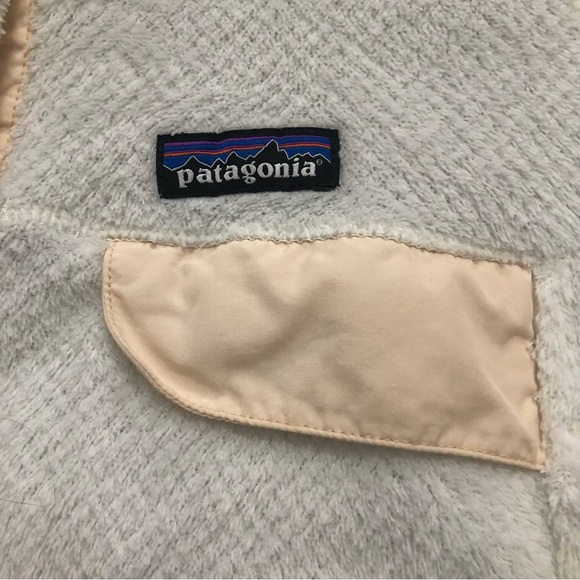 Patagonia Raw Linen White Cream X-Dye Retool Snap T Fleece Jacket Pullover Top M - Picture 4 of 10